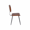 SILLA AGATA PIEL MARRON PERFIL MOBILAIRIO IDEAL