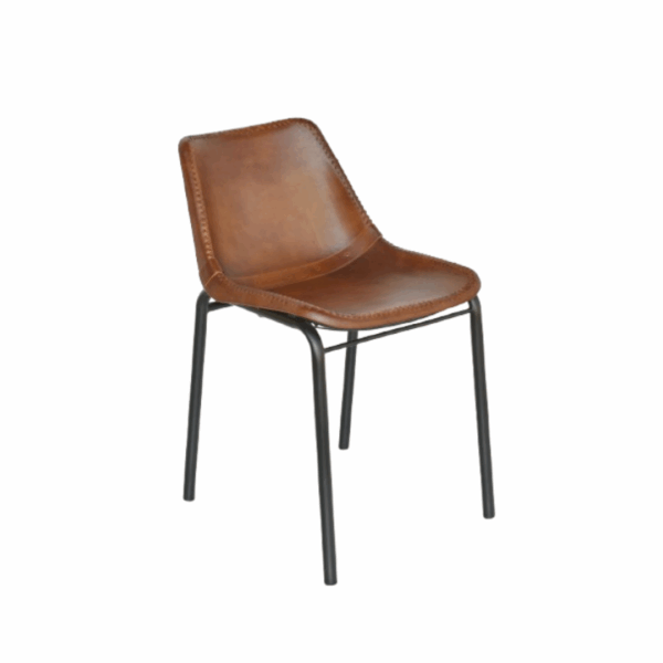SILLA GRANADA PIEL MARRON MOBILIARIO IDEAL