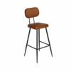 TABURETE LUISA PIEL MARRON MOBILIARIO IDEAL